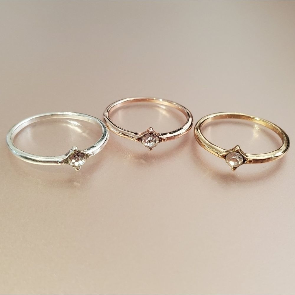 Bundle of 3 - 3/$15 Dainty Solitaire Ring